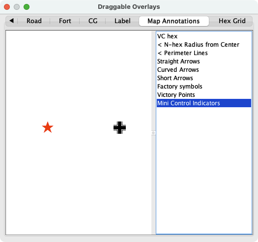 Screenshot showing the location of control overlays in VASL.